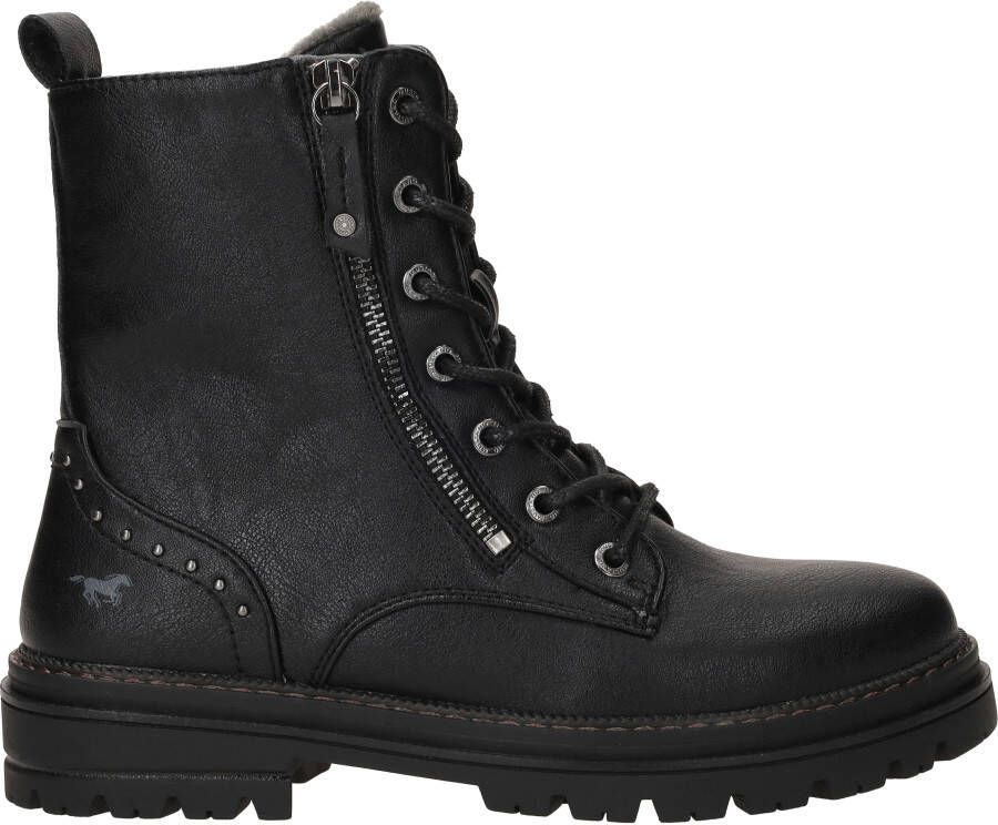 Mustang gevoerde veterboots zwart