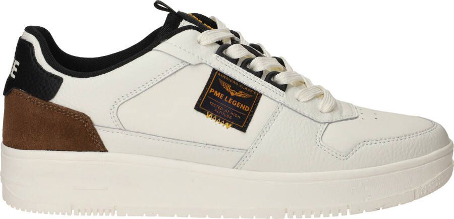 PME Legend Witte Leren Sneaker met Bruine en Zwarte Details White Heren - Foto 6