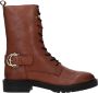 Poelman Bruine Leren Veterschoen voor Dames Brown Dames - Thumbnail 12