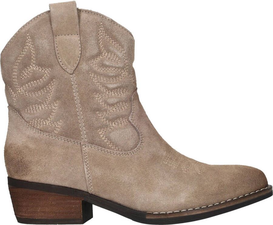 POELMAN Suède westernlaars met rits Beige Suede Western Dames - Foto 2