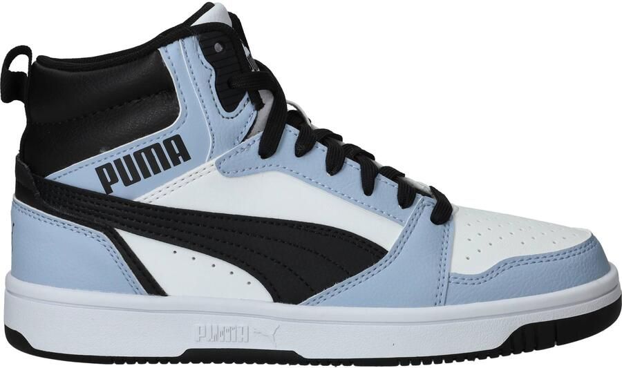 PUMA Rebound V6 Mid Jr Unisex Sneakers White-Snow Mountain Blue- Black - Foto 2