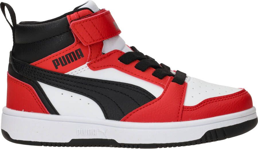 Puma Rebound v6 Mid V6 Mid sneakers wit zwart rood Imitatieleer 34 - Foto 6
