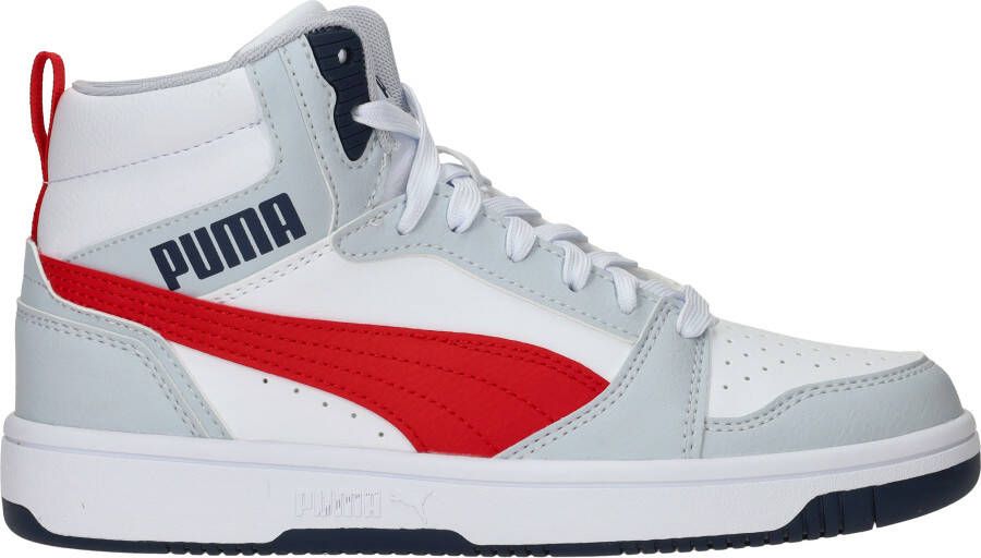 Puma Rebound v6 Mid V6 Mid sneakers lichtgrijs donkerblauw rood Jongens Meisjes Imitatieleer 39 - Foto 9