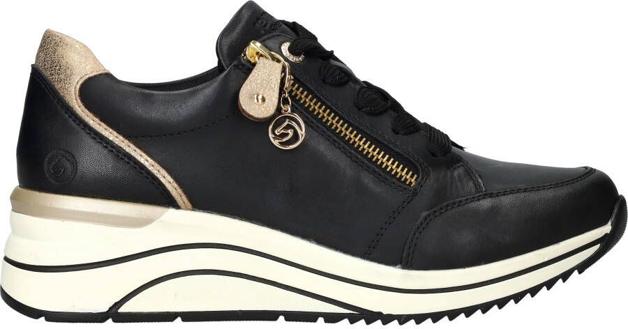 Remonte Stijlvolle Comfort Sneaker met Gouden Accenten Black Dames - Foto 10