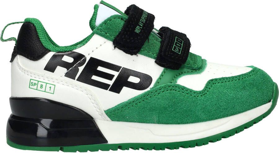 Replay Shoot kid suède sneakers groen wit Jongens Suede Meerkleurig 24 - Foto 2