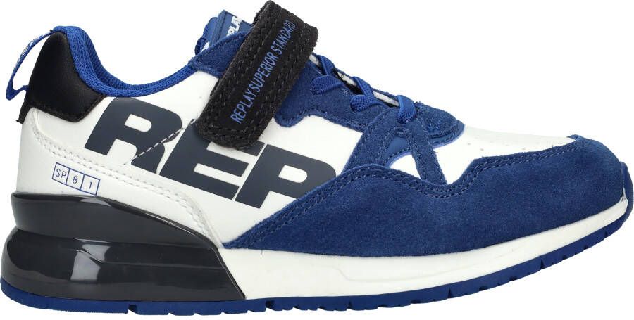 Replay Shoot Jr suède sneakers blauw wit Jongens Suede Meerkleurig 31 - Foto 4