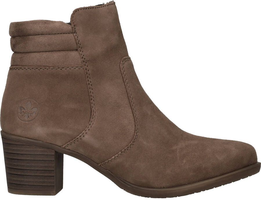 Rieker Taupe Suède Dames Enkellaars Brown Dames - Foto 3