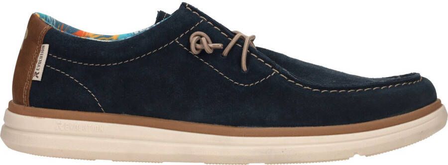 Rieker Comfortabele blauwe suède sneakers met extra veters Blue Heren - Foto 4