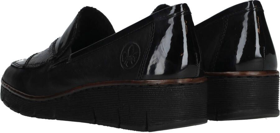 Rieker Zwarte Instapper met Suède en Dierenprint Details Black Dames - Foto 2