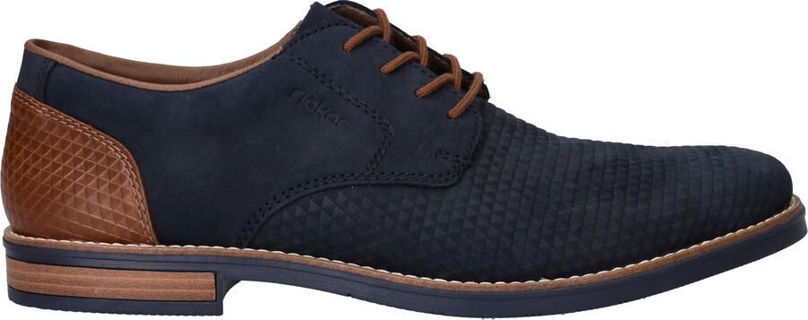 Rieker Blauwe Leren Veterschoenen met Cognac Accents Blue Heren - Foto 2