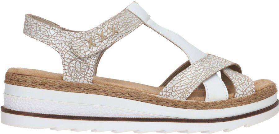 Rieker Comfortabele witte sandaal met leuke print White Dames - Foto 5