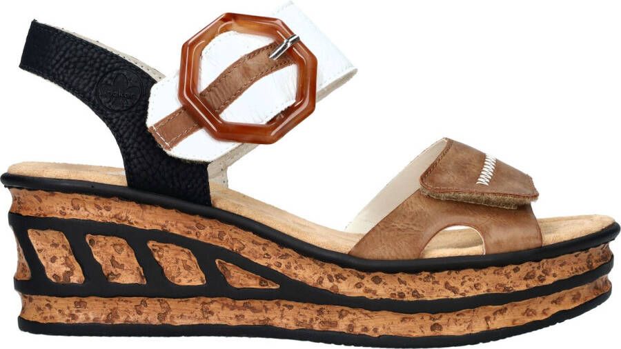 Rieker Sandaaltjes zomerschoen sandaal sleehak in modieuze look - Foto 4