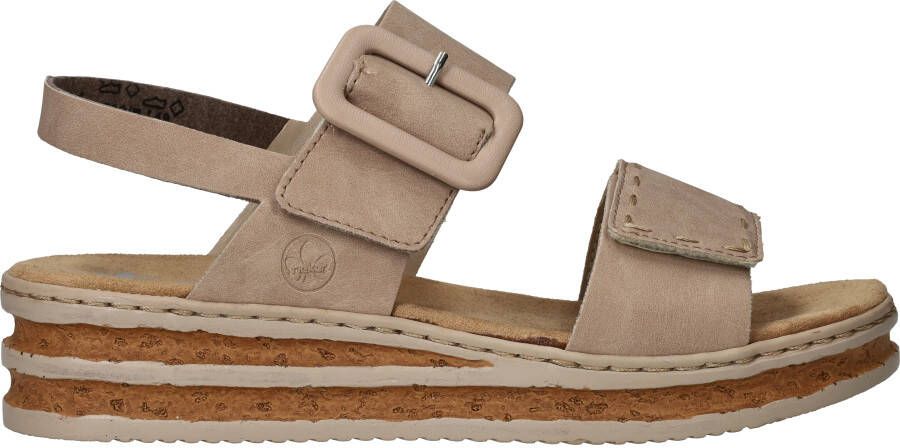 Rieker Comfortabele Taupe Sandaal met Stiksel Detail Beige Dames - Foto 3
