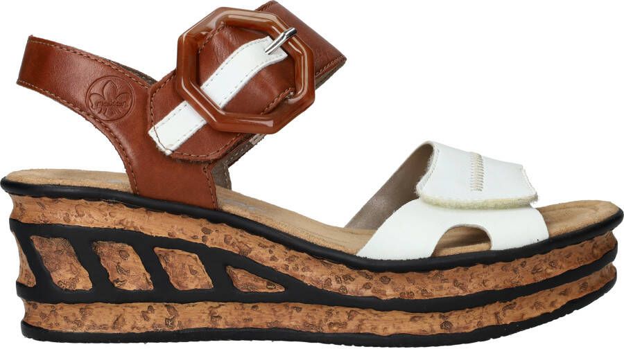 Rieker Trendy Platform Sandaal met gesp Multicolor Dames - Foto 6