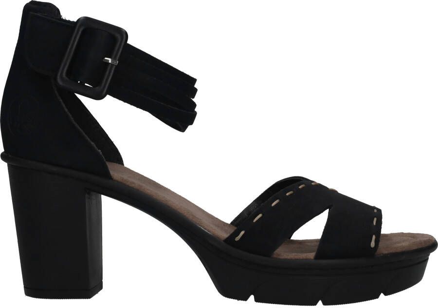 Rieker Zwarte Synthetische Hoge Hak Sandalen Black Dames - Foto 4