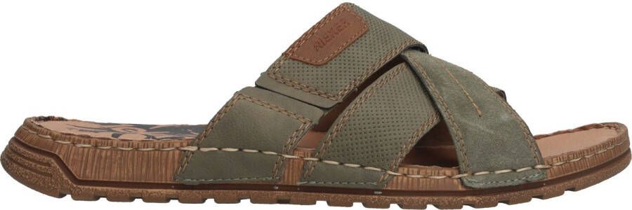Rieker Groene herenslipper van synthetisch leer met unieke zool Green Heren - Foto 5