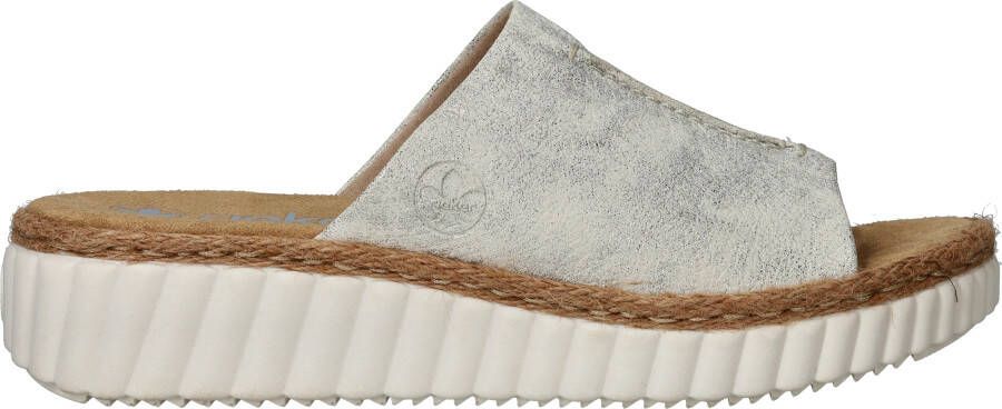 Rieker Slippers sleehak zomerschoen slippers met jute-omranding aan de loopzool - Foto 10