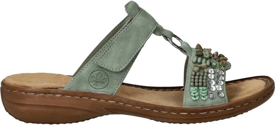 Rieker Slippers Dames Groen