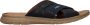 Rieker Blauwe Gekruiste Banden Leren Slipper Blue Heren - Thumbnail 3