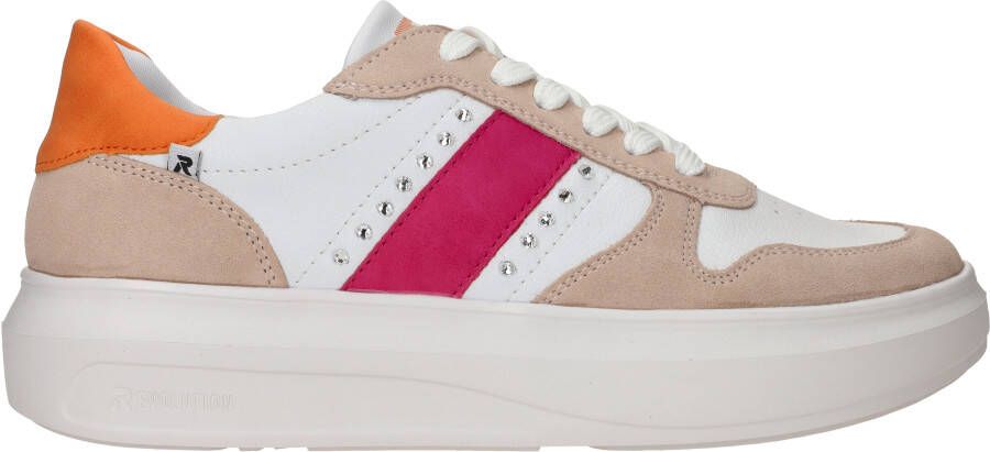 Rieker Witte Leren Sneakers met Glamoureuze Stenen Multicolor Dames - Foto 8