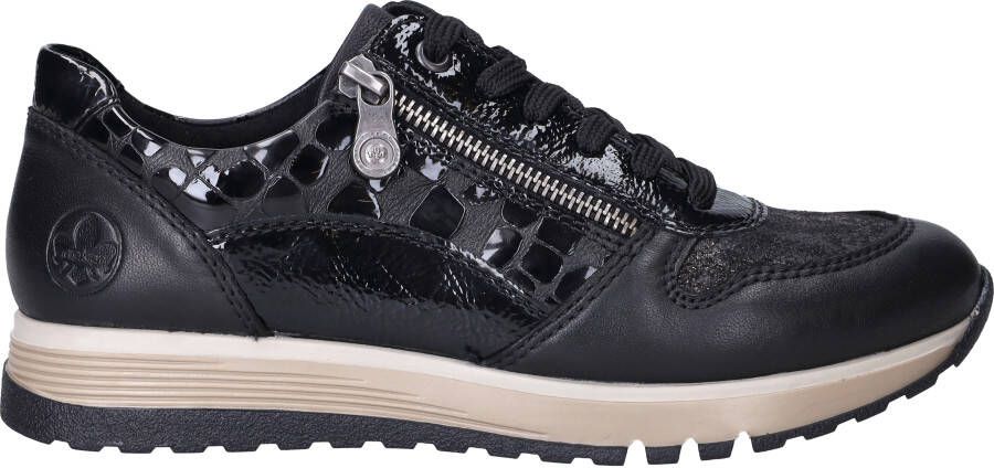 Rieker Sneakers vrijetijdsschoen lage schoen veterschoen met buitenrits - Foto 4