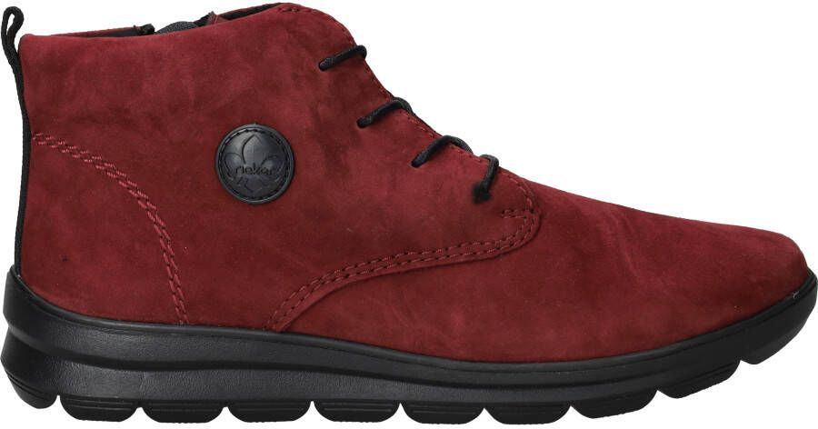 Rieker gevoerde nubuck veterboots bordeauxrood - Foto 5