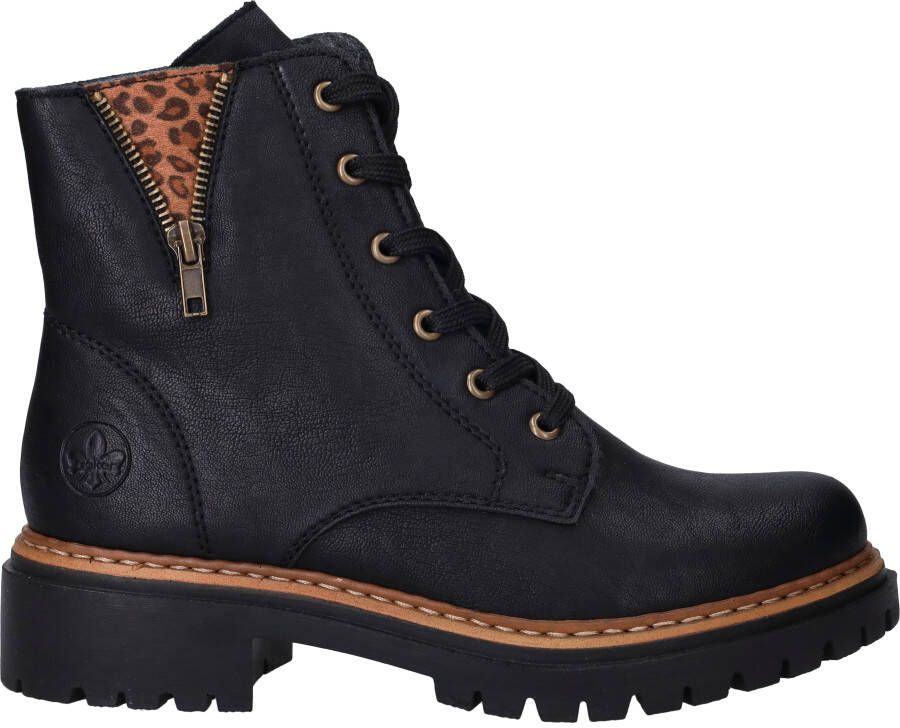 Rieker Veterlaarsjes lace-up boots block heel with practical inner zipper - Foto 2