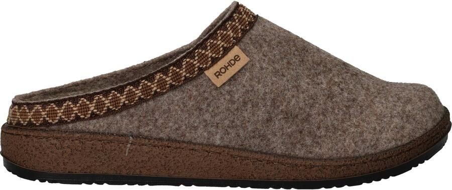 Rohde 6425 17 Pantoffels Open Sloffen Beige Vilt Dames Beige - Foto 11