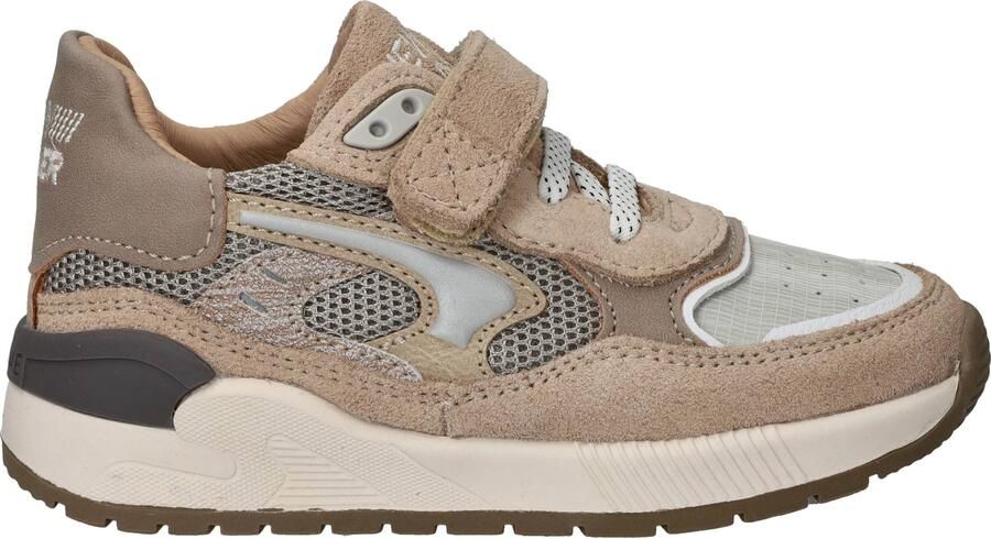 Shoesme Beige-Grijze Sneaker Sneakers Kinderen Jongens BEIGE Microleer - Foto 3