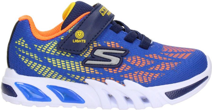 Skechers Flex Glow Elite Vorlo Klittenband Sneaker Jongens Blauw Oranje