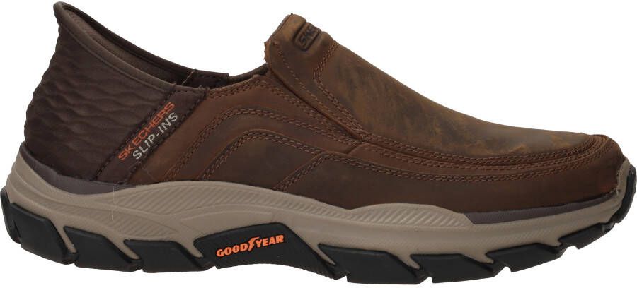 Skechers Bruin Leren Textiel Instapper met Comfortabel Voetbed Brown Heren - Foto 12