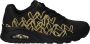 Skechers JGoldcrown Uno Golden Heart Sneakers Dames Zwart - Thumbnail 3