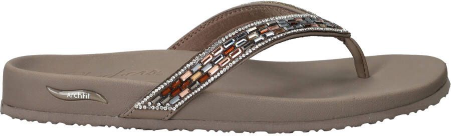 Skechers Meditation Glam Gal Slippers Taupe