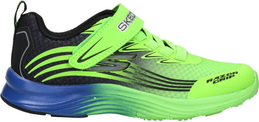 Skechers Razor Grip Klittenband Sneaker Jongens Zwart Groen Blauw - Foto 6