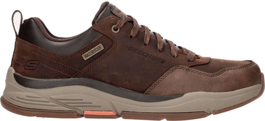 Skechers Waterdichte Donkerbruine Leren Sneakers Brown - Foto 2