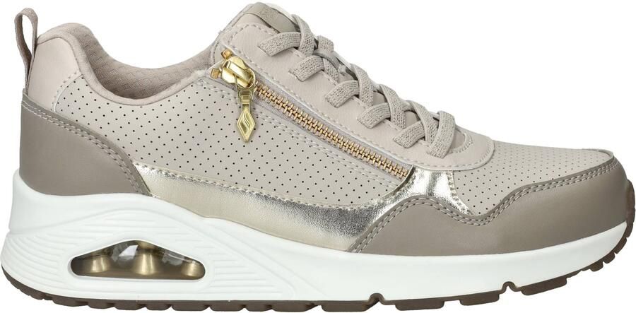 Skechers Uno Metallic Sliders Sneakers Dames Taupe