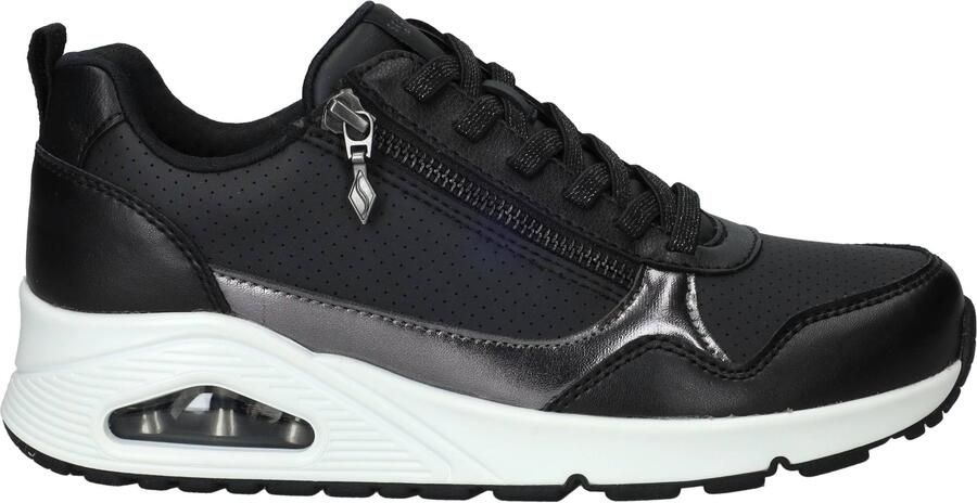 Skechers Uno Metallic Sliders Sneakers Dames Zwart