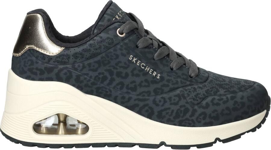 Skechers Uno Wedge Safari Daze Sneakers Zwart
