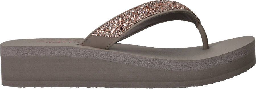 Skechers Vinyasa Wild Daisies VEGAN Slipper Dames Taupe