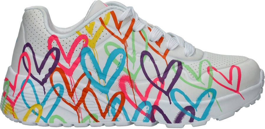 Skechers Sneakers UNO HIGHLIGHT LOVE vrijetijdsschoen lage schoen veterschoen met hartjes-print - Foto 14