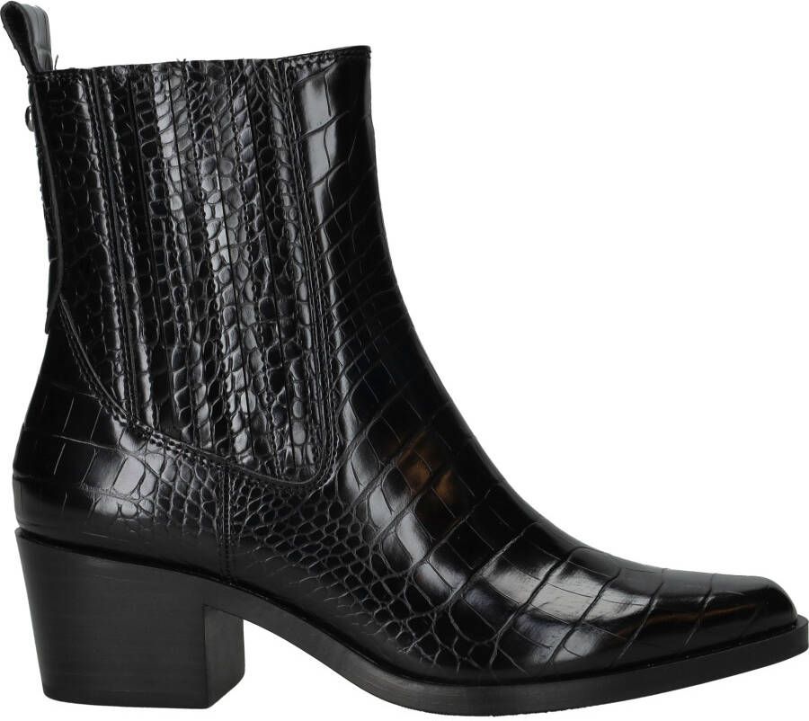 Tamaris Vegan dierenprint enkellaars Black Dames