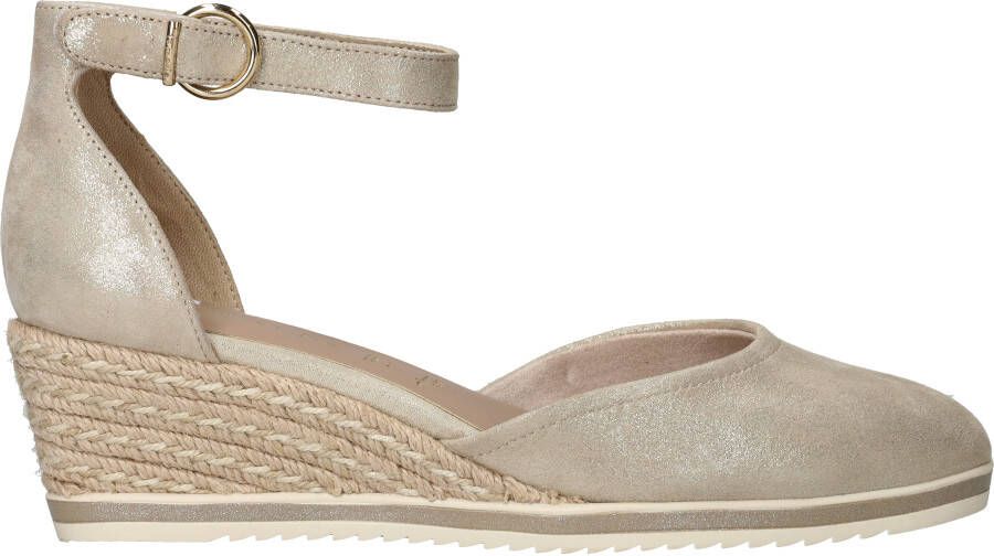 Tamaris Gouden Champagne Leren Espadrille met Klittenband Yellow Dames - Foto 4