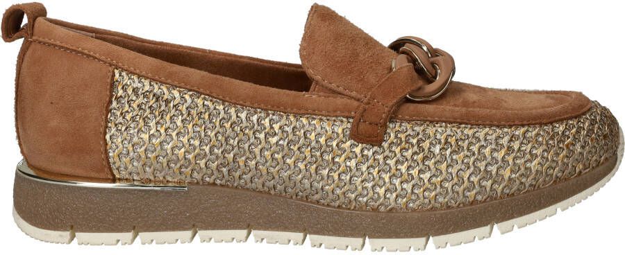 Tamaris Bruin leren mocassins met kettingdetail - Foto 3