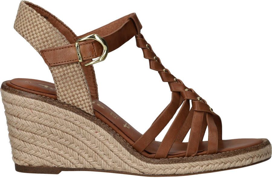 Tamaris Comfortabele sleehak sandalen met stijlvolle details Brown Dames - Foto 4
