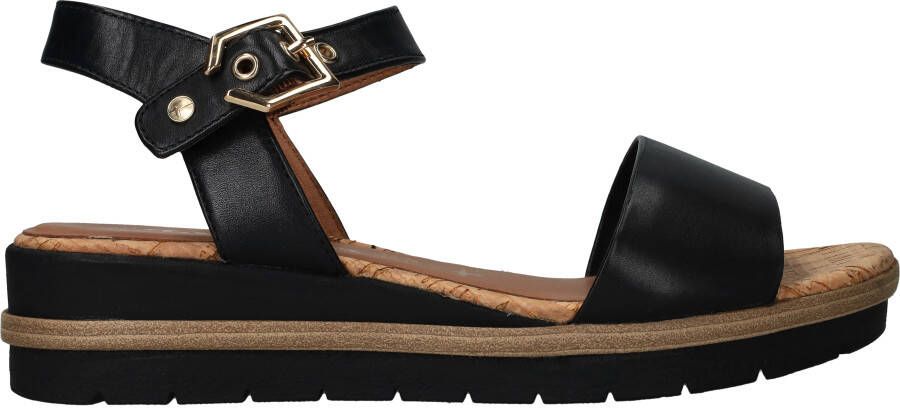 Tamaris Zwarte Leren Sandaal met Gespsluiting Black Dames - Foto 5