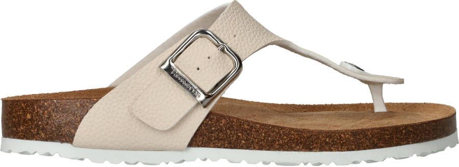 Tamaris Ivoor Leren Voetbed Slipper Beige Dames - Foto 2