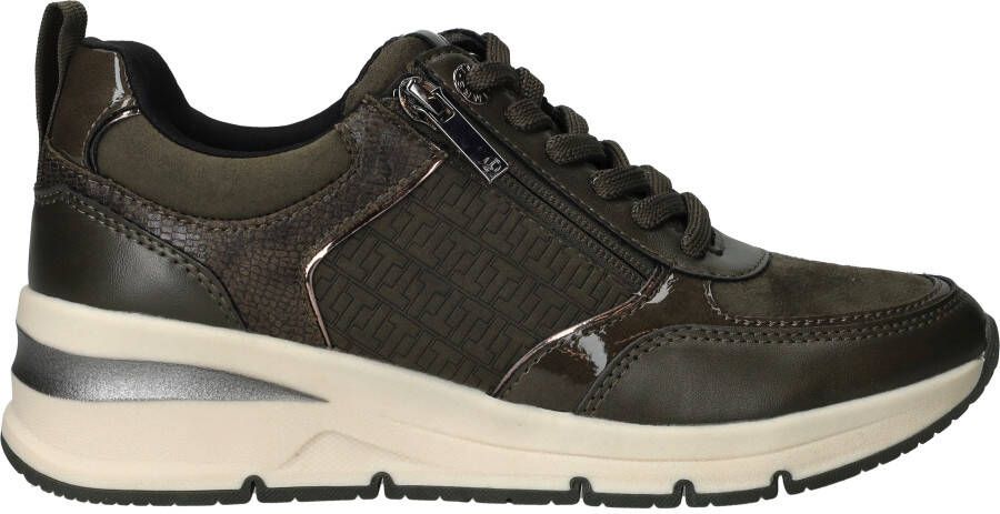 Tamaris Sneakers met sleehak vrijetijdsschoen lage schoen veterschoen met buitenrits - Foto 3