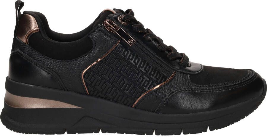 Tamaris Sneakers met sleehak vrijetijdsschoen lage schoen veterschoen met buitenrits - Foto 4