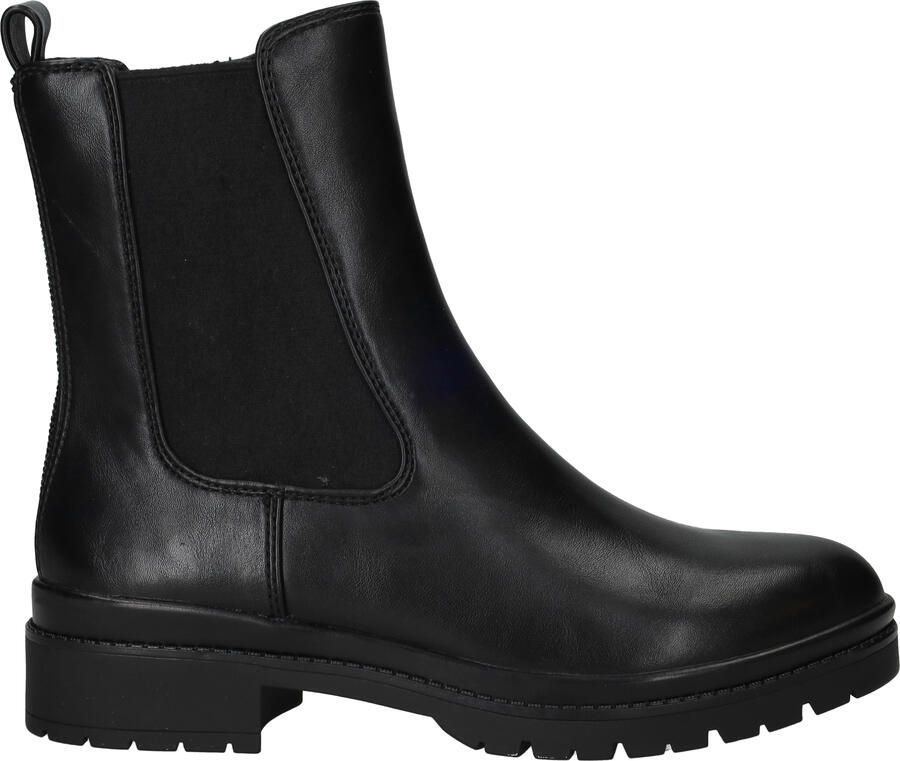 Tamaris Chelsea-boots blokhak basic enkellaars in vegan afwerking