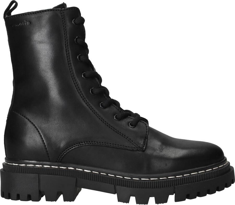 Tamaris Veterlaarsjes 'Schnürstiefel Damen 1-25276-41 003 Echtleder in schwarz' zwart
